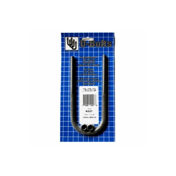 Indiana U Bolts Round U-Bolt, 7/16 in, 2-7/8 in W, 7-3/4 in H, Steel R227 - main